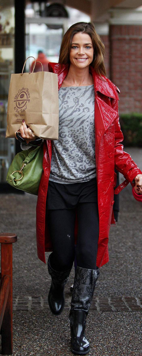 Denise Richards in red coat