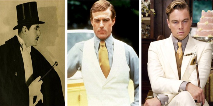 Il magnetico milionario Jay Gatsby: Warner Baxter nel1926; Robert Redford nel 1974 e Leonardo DiCaprio nel 2013.