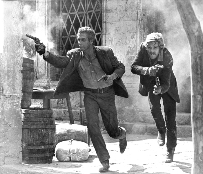 I fuorilegge Butch Cassidy (Paul Newman) e Sundance Kid (Robert Redford) sono braccati  gli uomini dello sceriffo nel Far West (1969)