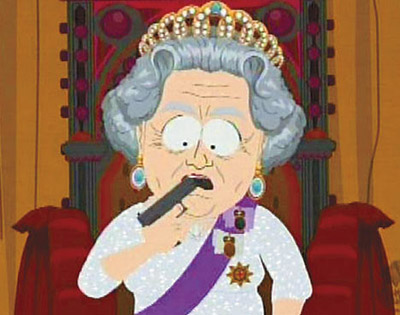 La Regina Elisabetta che si pianta la canna in gola e preme il grilletto (11ª stagione)